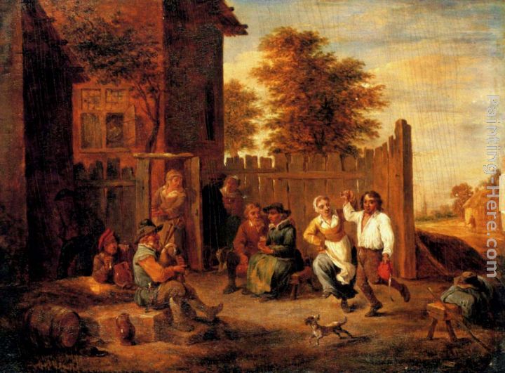 Peasants merrying outside an inn painting - David the Younger Teniers Peasants merrying outside an inn art painting